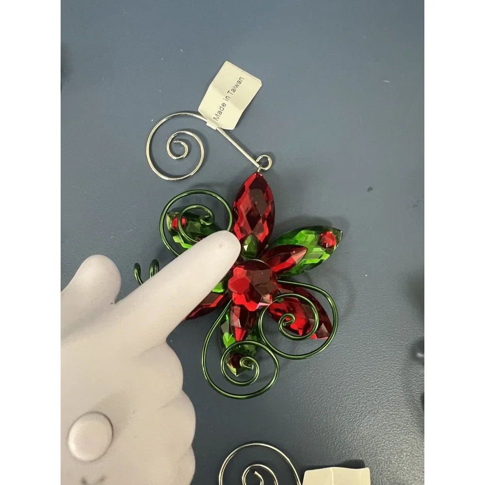 5 Pc Acrylic Christmas Flower Candle Ring Wreaths Mission Gallery‎ New 2012